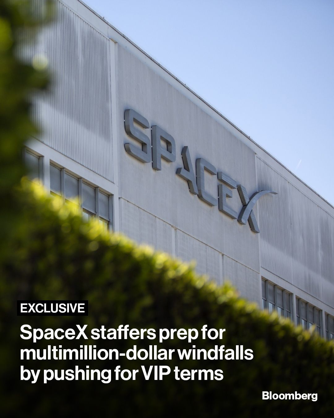 Preview image for Bloomberg coverage about SpaceX staff teaming up for lower fees and tax-saving tools.